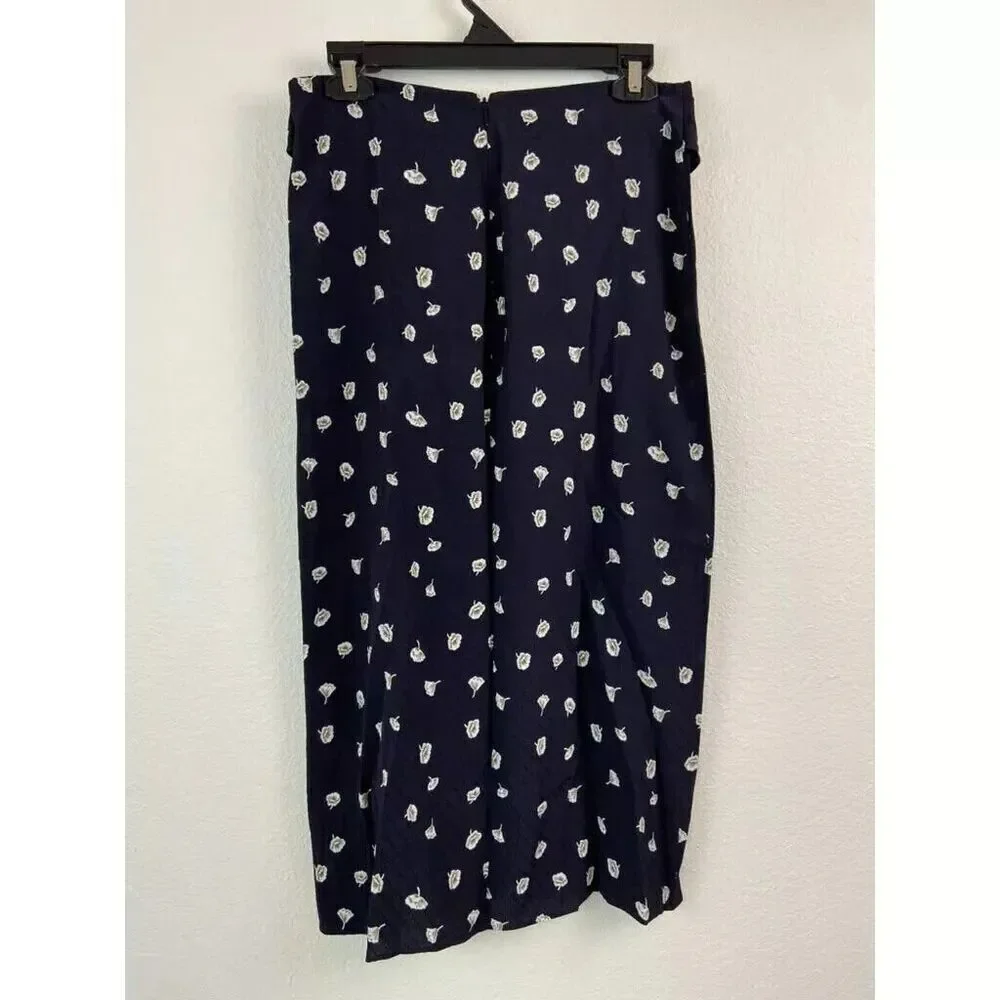 Rag and Bone women's 8 black amber floral-print jacquard midi skirt NWT dressy